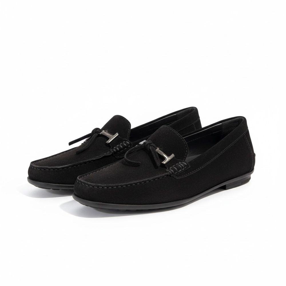 Tod's Women’s Black Tassel European Suede Loafers